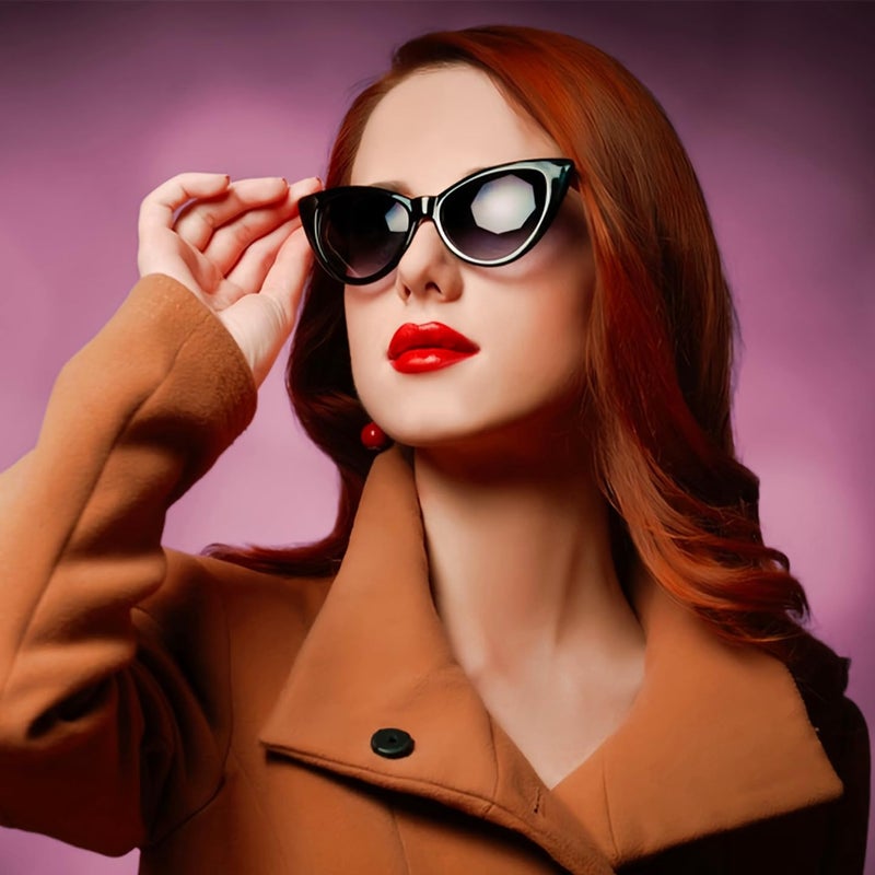 Eyegla Black Sunglasses Bulk Cat Eye Sunglasses Party Favor 1950s Inspired Glasses Set-10Pack - Image 2